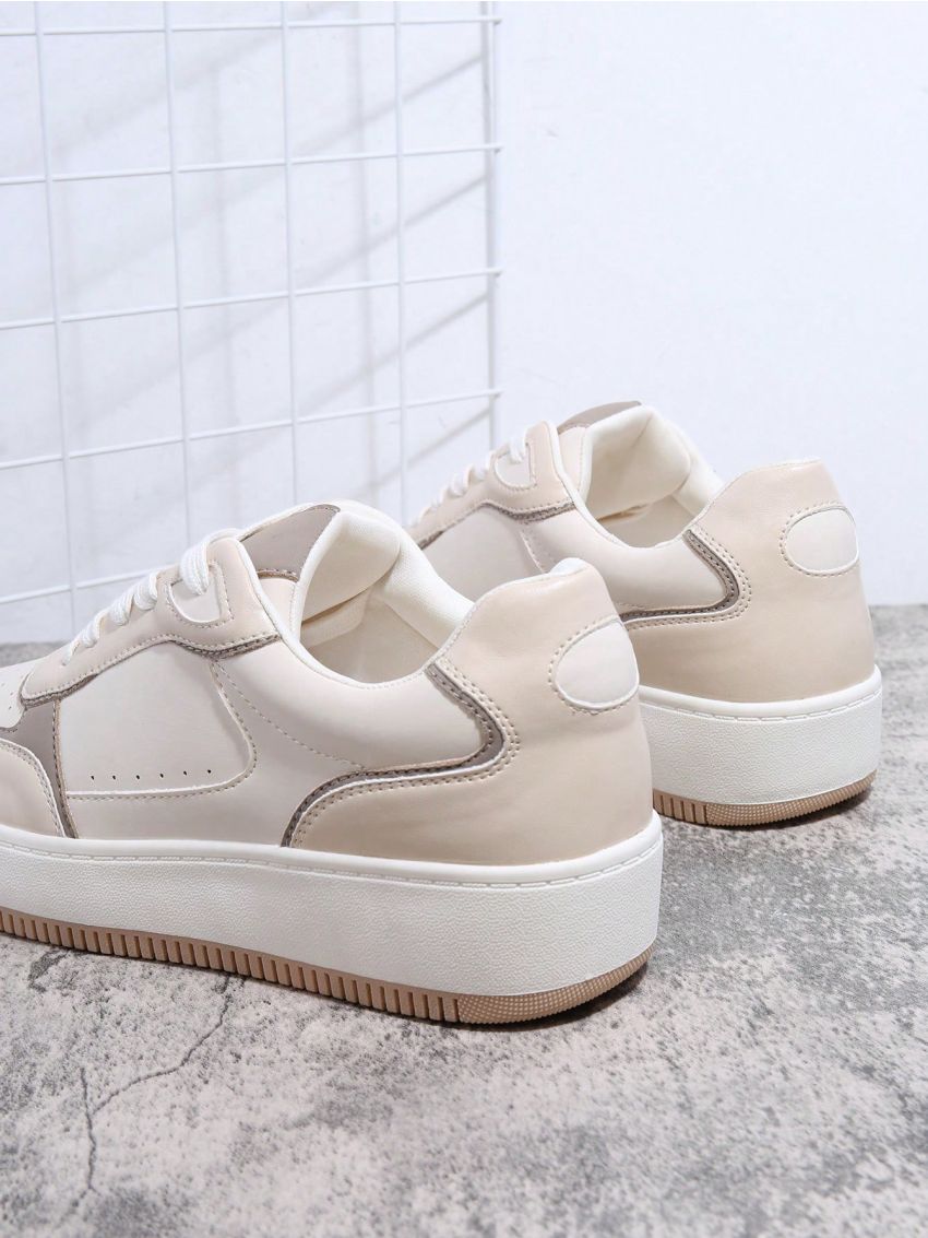 Colorblock Lace-up Front Skate Shoes