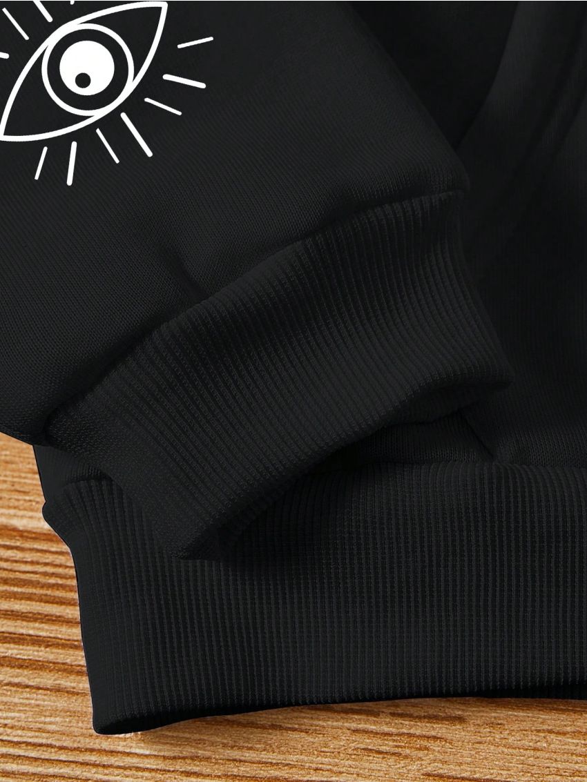 Women's Moon And Eye Printed Hoodie Sweatshirt