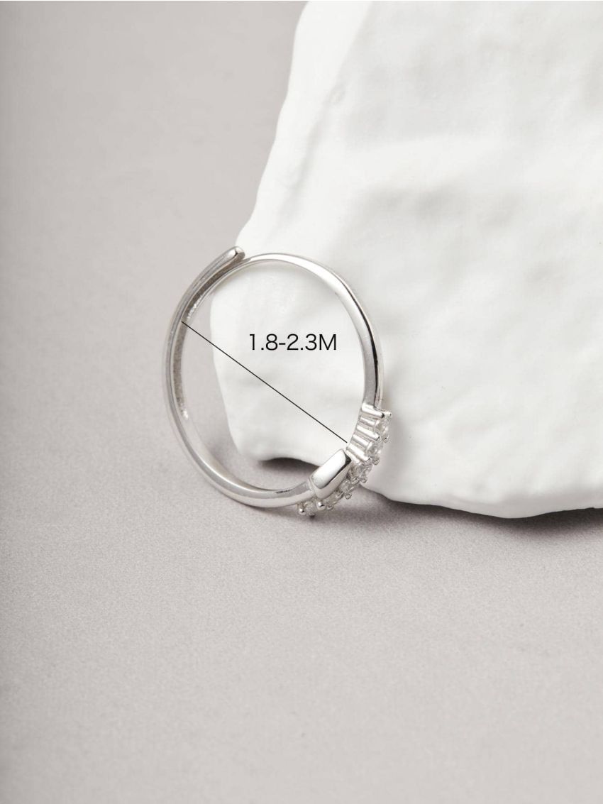 1pc Fashionable And Personalized 925 Sterling Silver Cubic Zirconia Ring, Ideal For Women's Date Gift