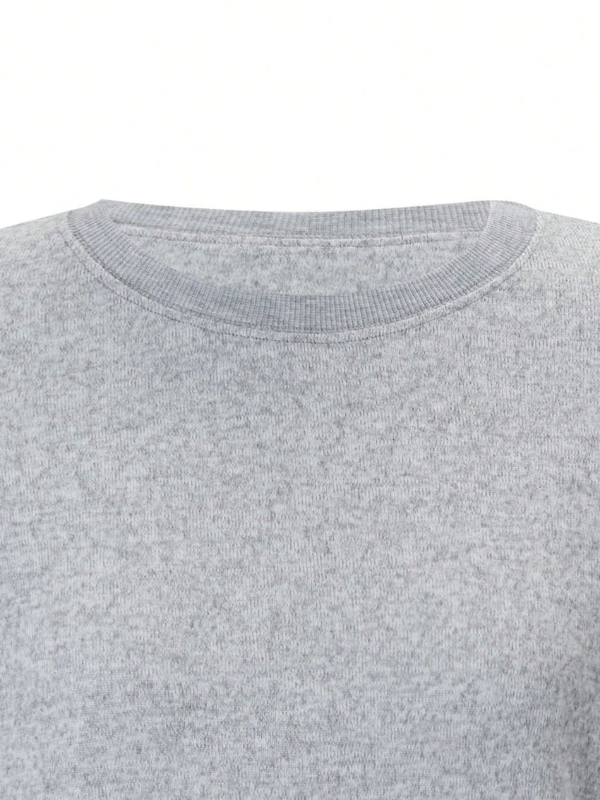 Women'S Round Neck Drop Shoulder Long Sleeve Sweatshirt