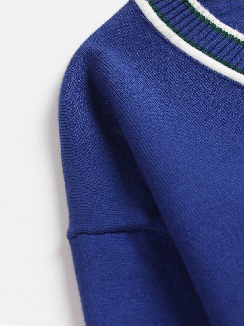 Teen Boy Contrast Trim Button Front Cardigan