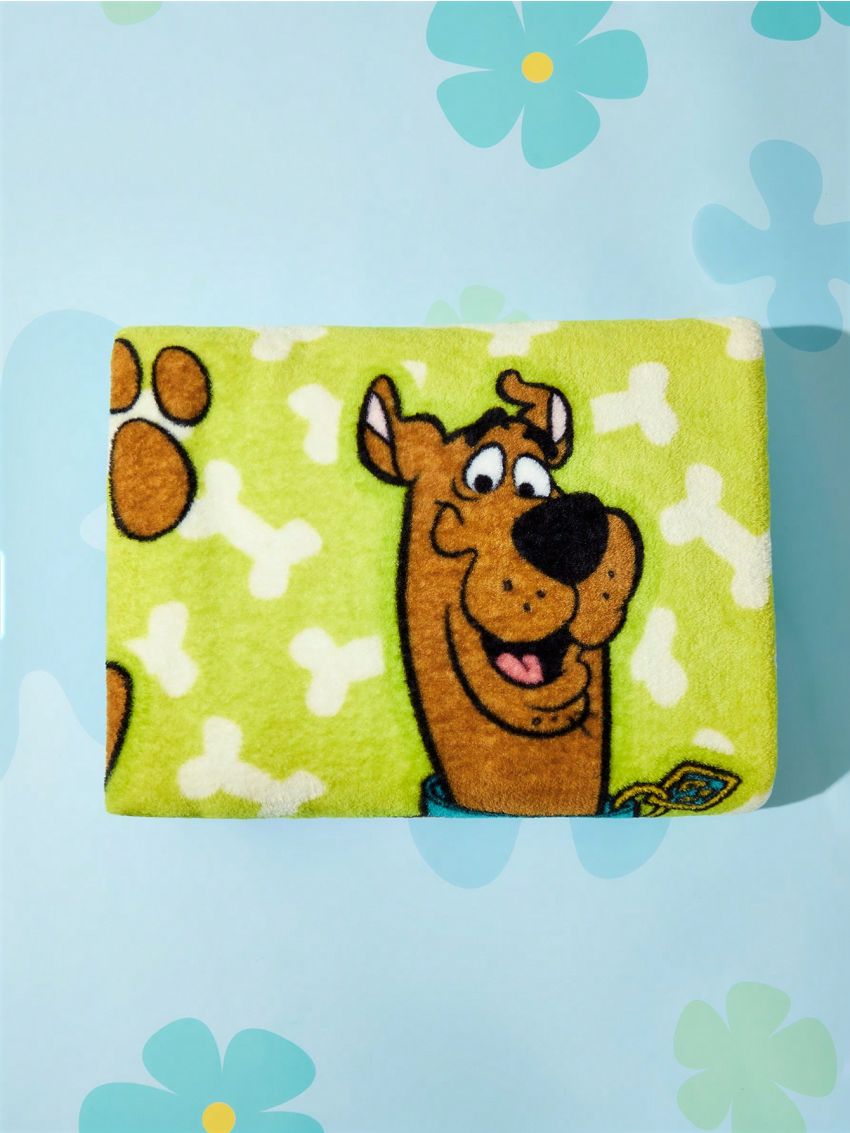 SCOOBY-DOO X SHEIN Green Dog Printed Flannel Blanket