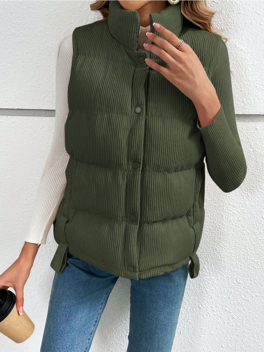 SHEIN Frenchy Women's Press Stud Closure Bread Shape Vest