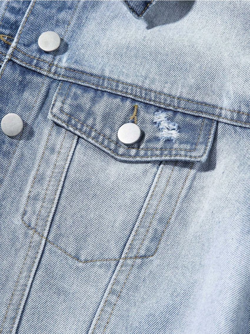 Teen Girls' Denim Jacket With Fringed Hem