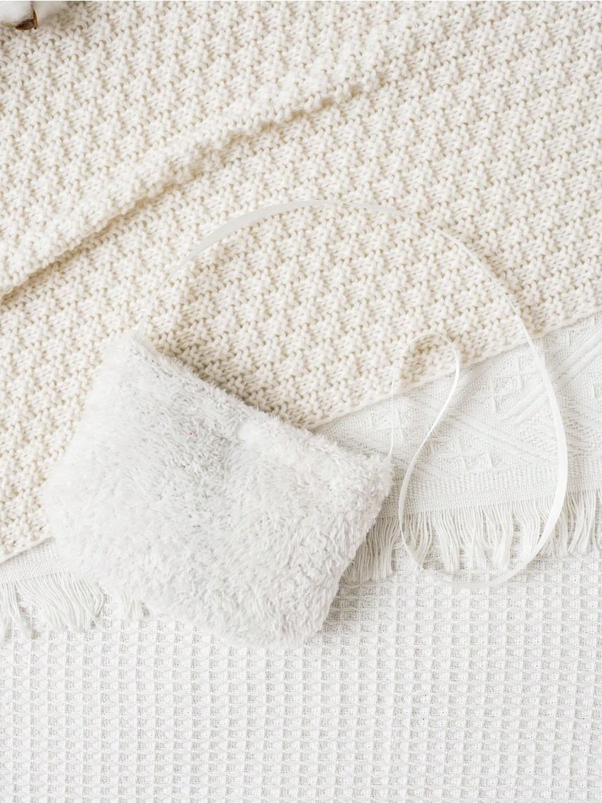 Baby Girl Plaid Print Borg Collar Overcoat