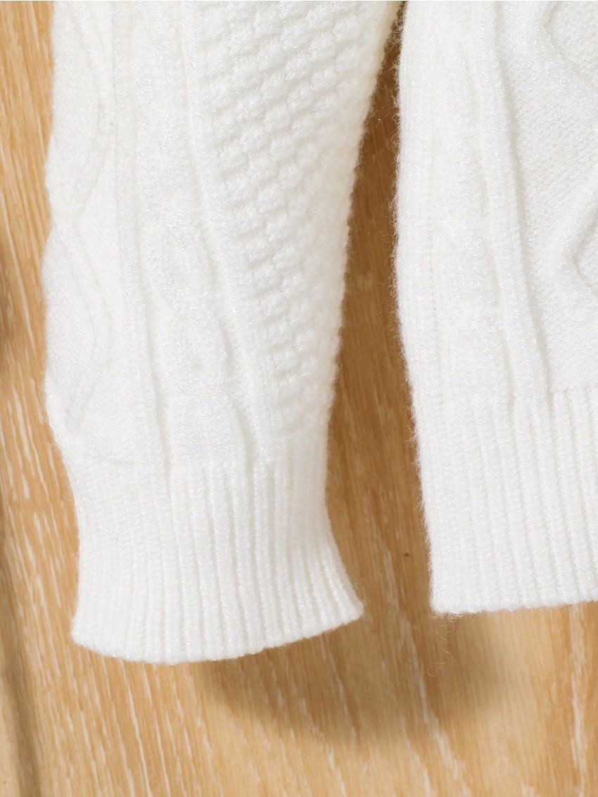 SHEIN Baby Boys' Casual Long Sleeve One-Piece Knitted Cardigan