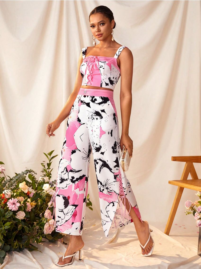 Becci Women's Printed Corset Crop Top