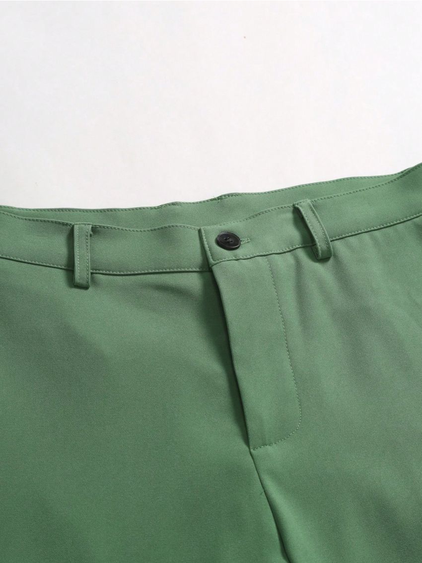 Men's Solid Color Suit Set, Including Jacket, Vest And Pants