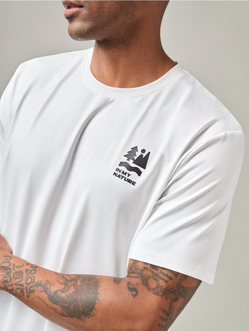 In My Nature Men's Outdoor T-shirt With Letter Print