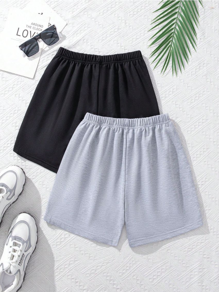 Teenage Boys' Solid Color Casual Shorts