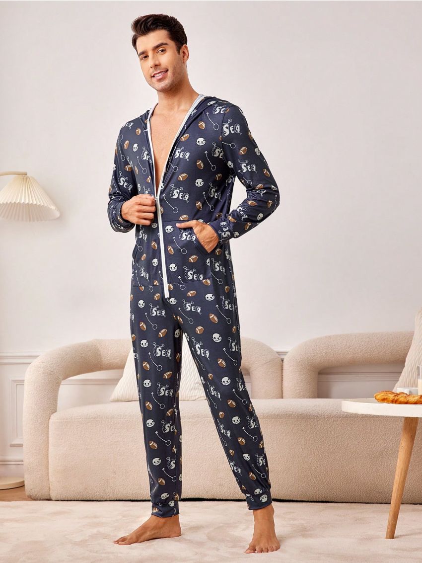 Men's Rugby Print Home Wear