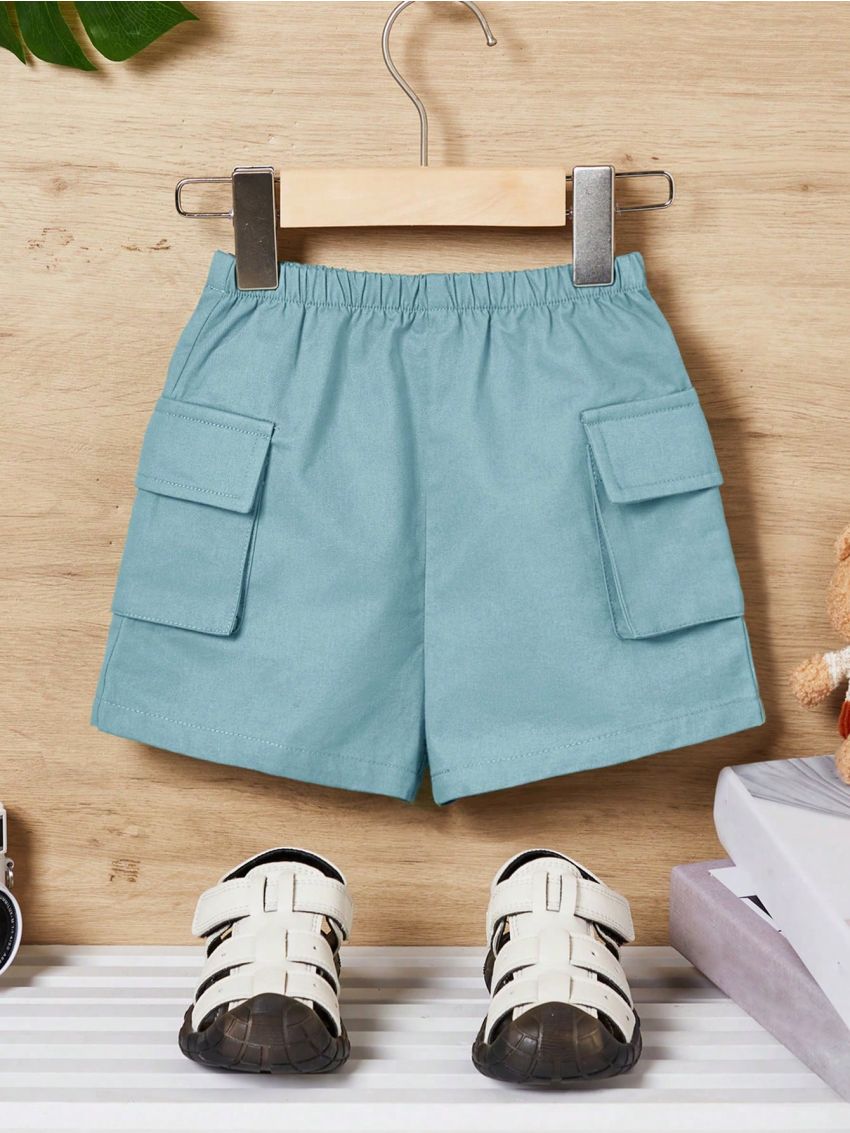 SHEIN Baby Boys' Casual Side Seam Pocket Shorts
