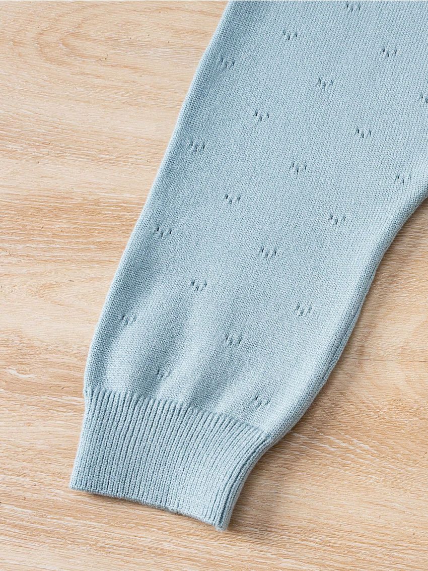 Infant Girls' Solid Color Knitted Romper