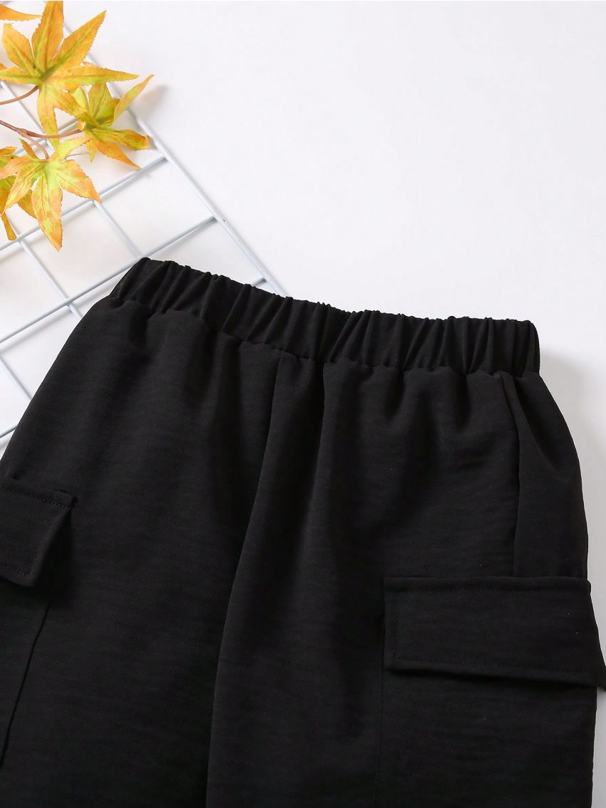 SHEIN Kids Academe Little Boys' Cargo Jogger Pants With Pockets