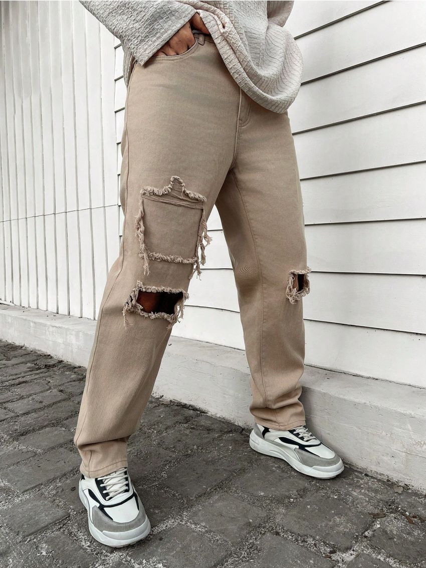 Manfinity Men's Distressed Denim Jeans