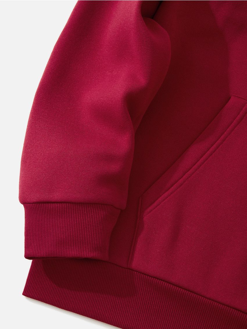 Men Letter Graphic Drawstring Thermal Hoodie