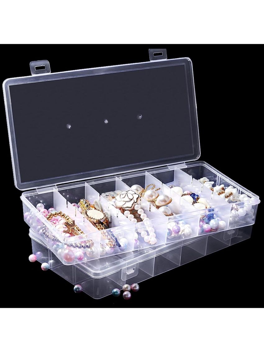 1pc Mascara Brush Organizer Case With 6 Transparent Plastic Slots And Lids, For Disposable Mascara, Lip Brush, Mini Swab And Makeup Applicators Storage