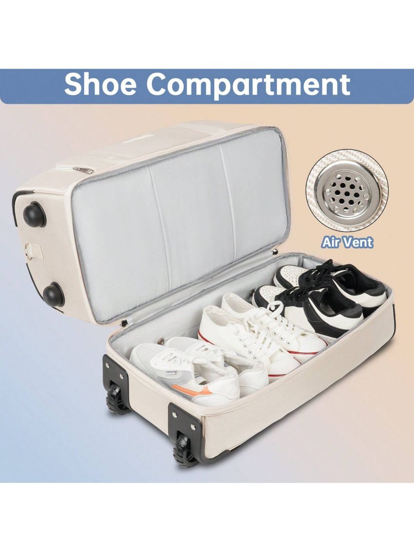 ETRONIK Large Weekender Bags with Shoes Compartment, Rolling Duffel Bag with Wheels, Waterproof Carry on Suitcase with Adjustable Strap for Overnight Trip, Toiletry Bag for Men Women