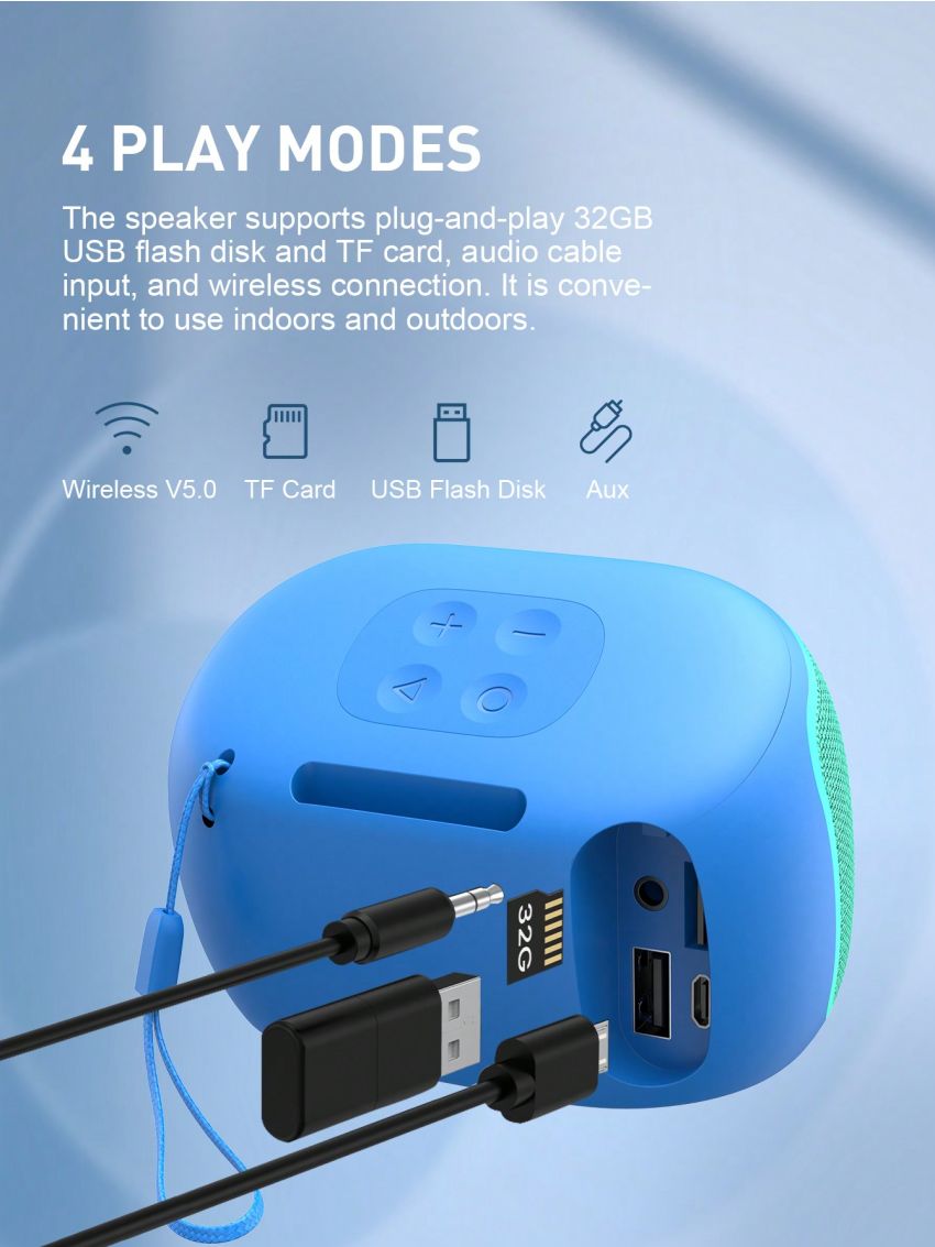 HAVIT SK800BT IPX4 Waterproof Mini Portable Wireless Speaker, Outdoor Subwoofer Sound Box Support For FM Radio/AUX/USB/Micro SD Card/Voice assistant