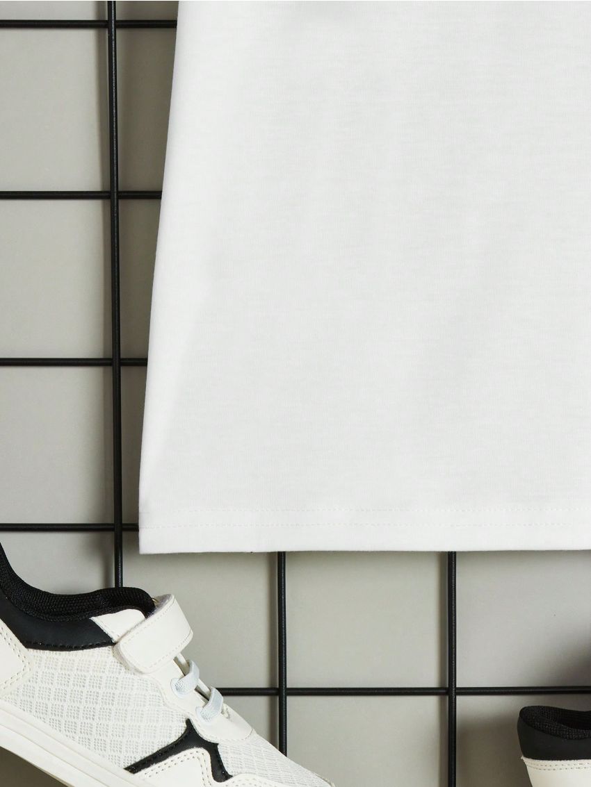 SHEIN Tween Boy Loose Fit Comfortable Casual T-Shirt With Emoticon & Letter Print