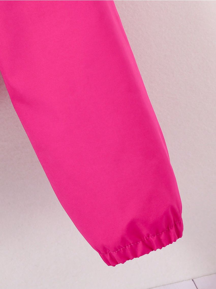 Teenage Girls' Letter Printed Zipper Front Hooded Jacket