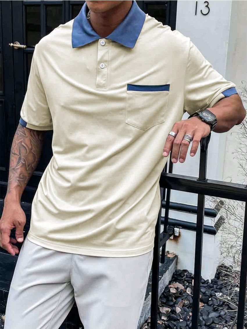 Manfinity Sporsity Men's Colorblock Polo Shirt