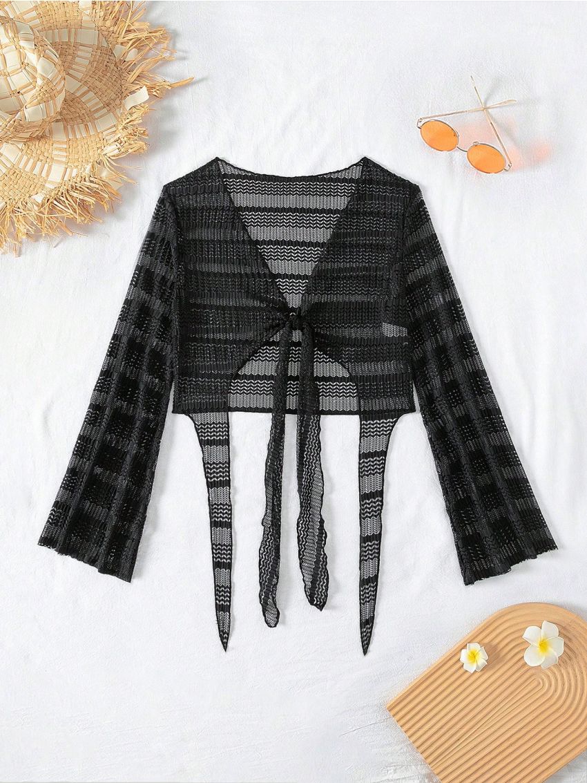 SHEIN Swim SXY Women'S Tie-Up Kimono