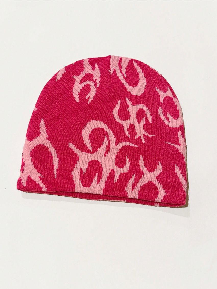 1pc Women Geometric Pattern Fashionable Beanie For Daily Life