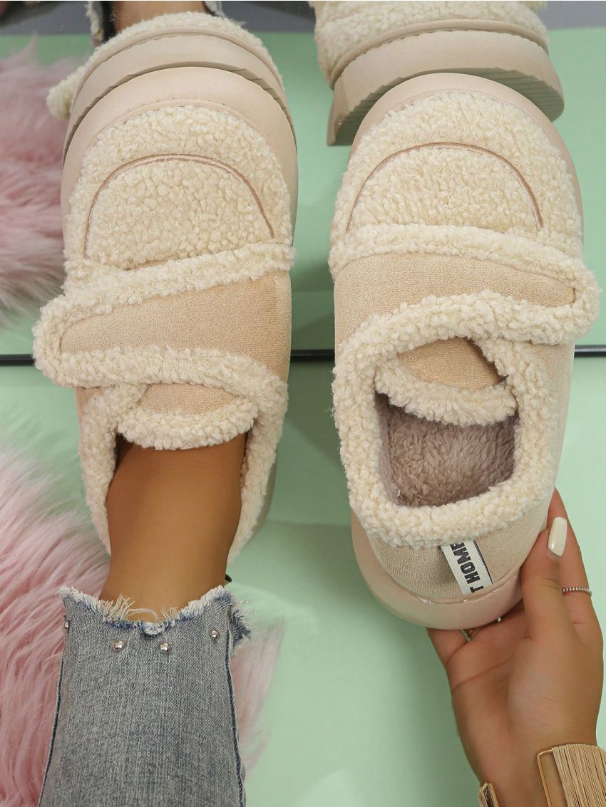 Women's Winter Fashionable Outdoor Warm Snow Boots With Thick Sole Anti-skid Home Slippers