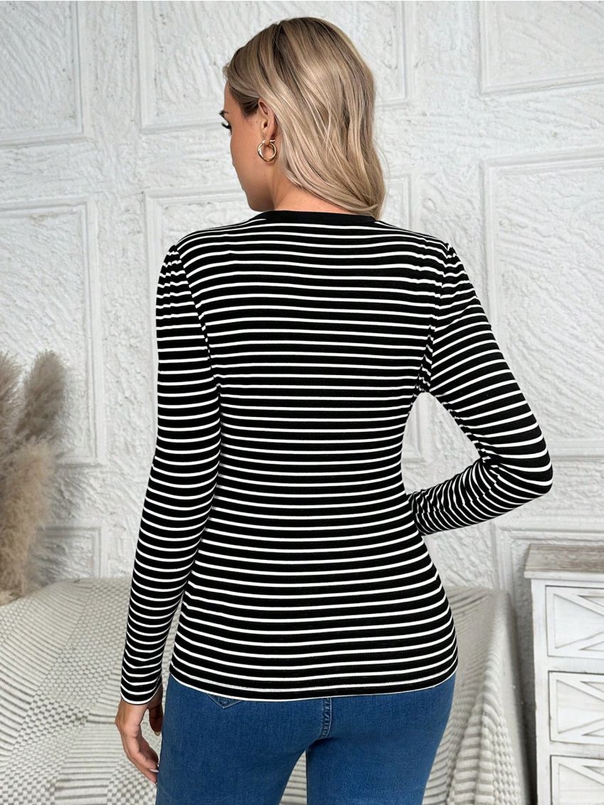 SHEIN Maternity Striped Long Sleeve T-shirt