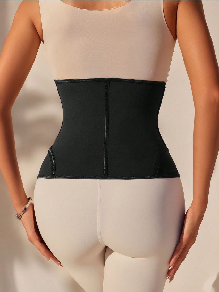SHEIN Solid Hook And Eye Front Waist Trainer