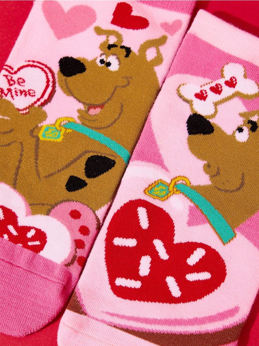 SCOOBY-DOO X SHEIN 2pairs Romantic Valentine'S Day Women'S Short Socks