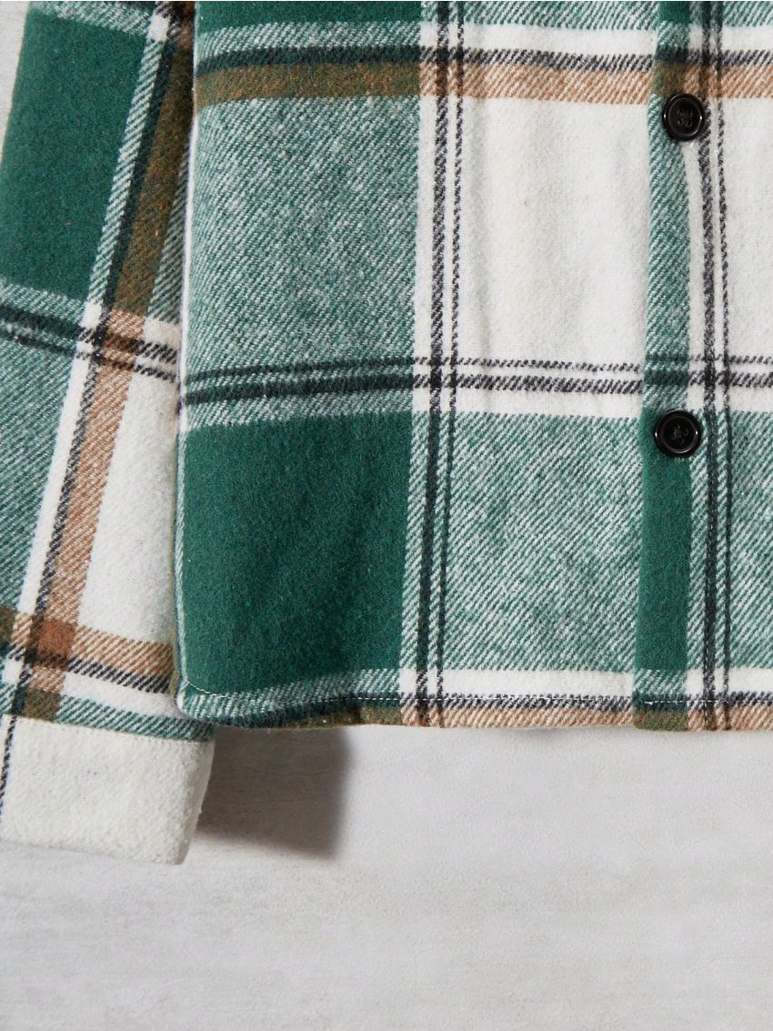 SHEIN Kids EVRYDAY Boys' (big) Plaid College Style Long Sleeve Jacket