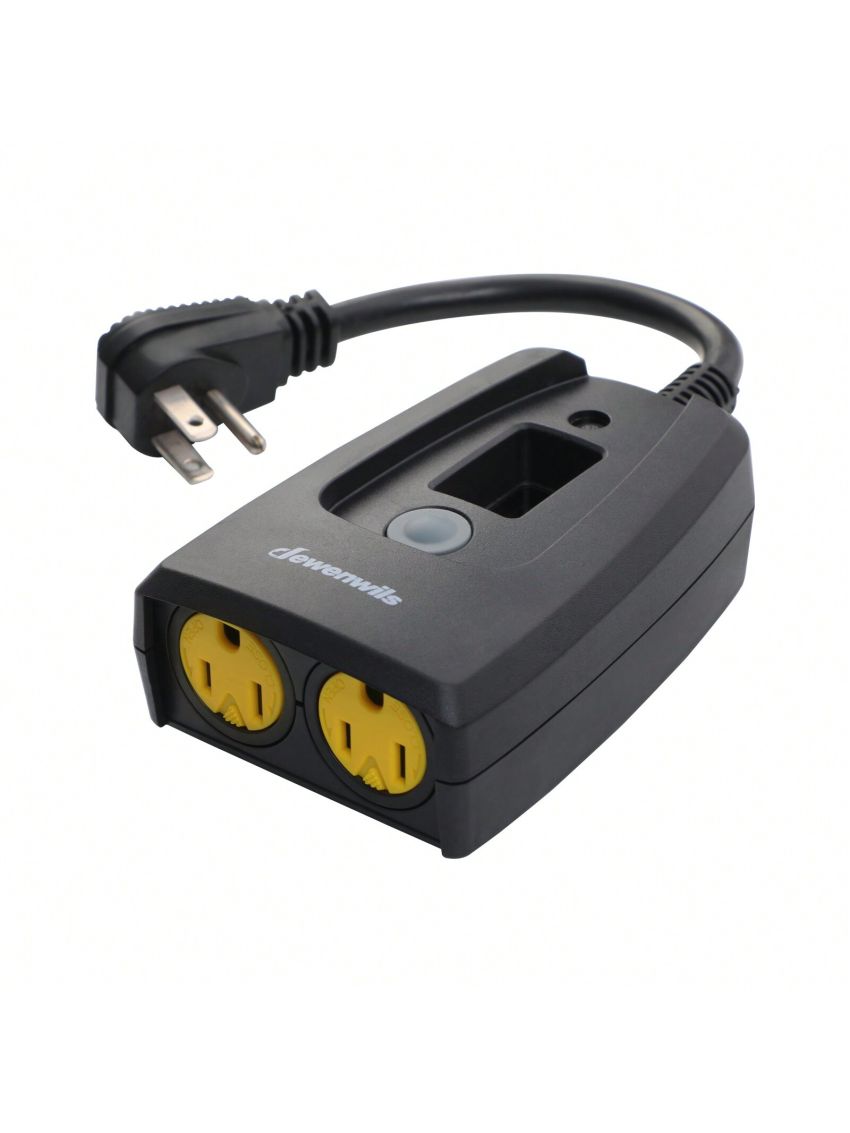 DEWENWILS Outdoor Timers for Halloween Electrical Outlets Waterproof, Plug in Countdown Timer with 2 Grounded Outlets for String Garden Light, 15A, 1/2 HP, UL Listed