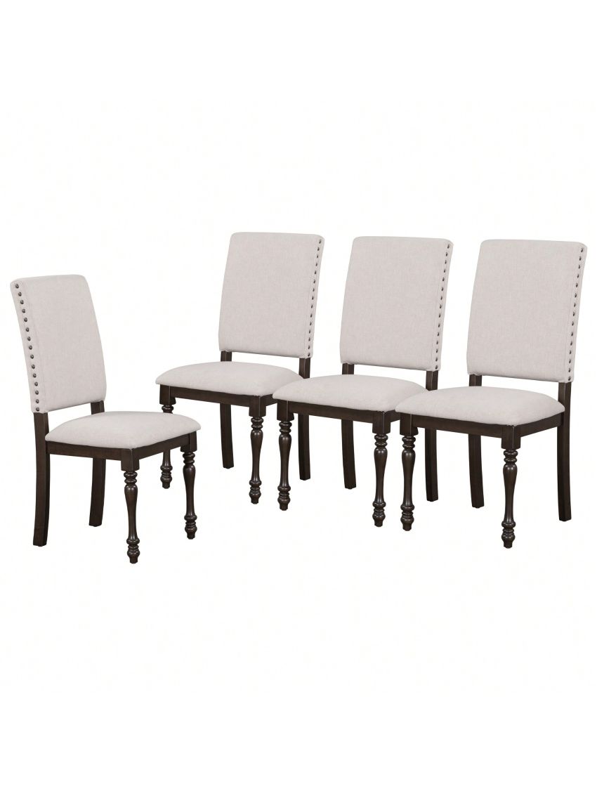 Nestfair 6-Piece Wood Dining Table Set with 4 Upholstered Chairs and Bench