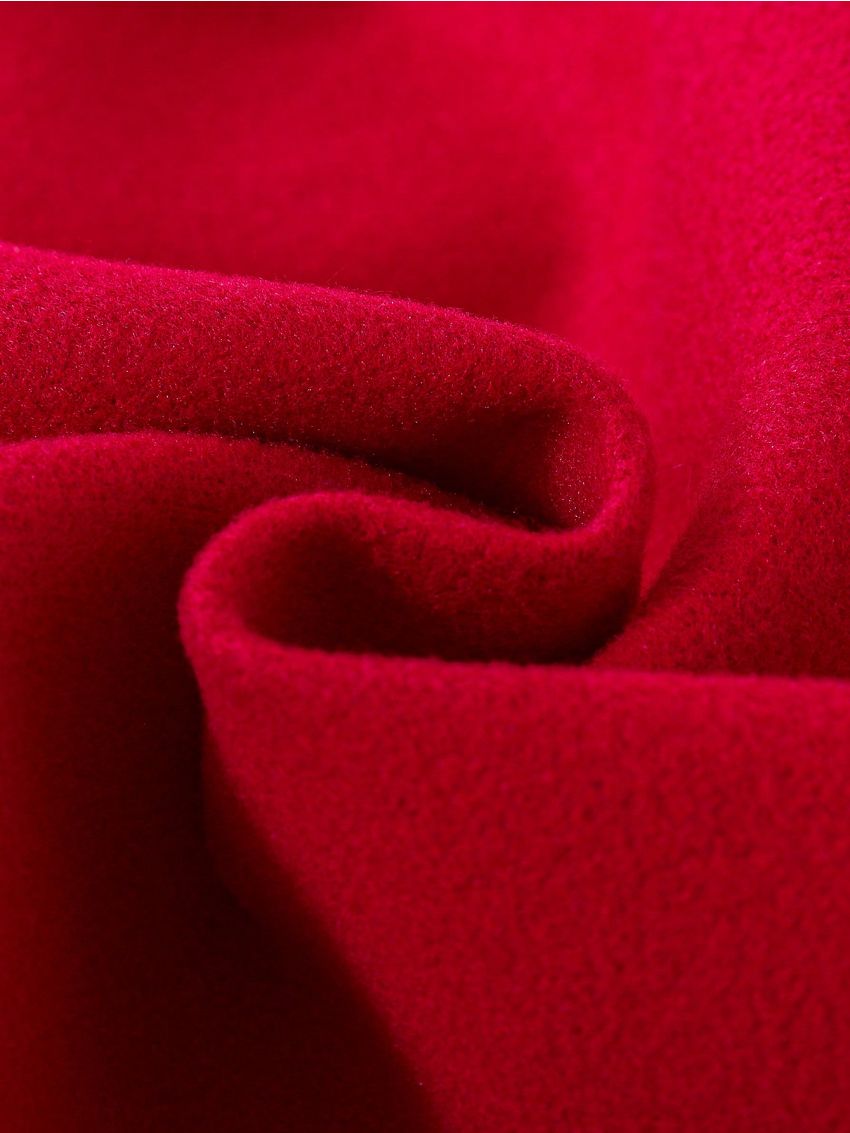 Young Girl Contrast Trim Cloak Sleeve Double Breasted Cape Overcoat