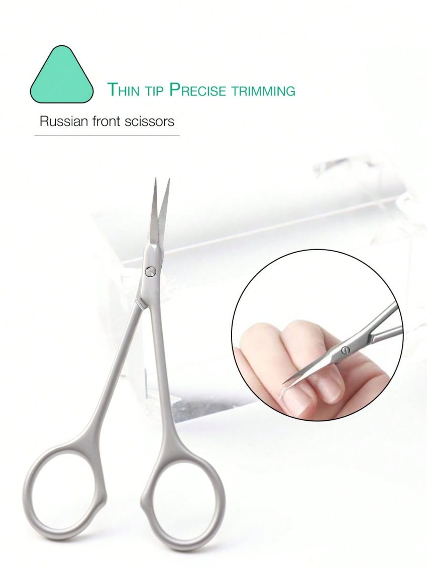 1pc Stainless Steel Russian Style Dead Skin Scissors With Colorful Handle