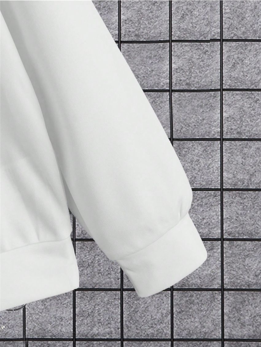 SHEIN Tween Boy Slogan Graphic Hoodie & Drawstring Waist Pants