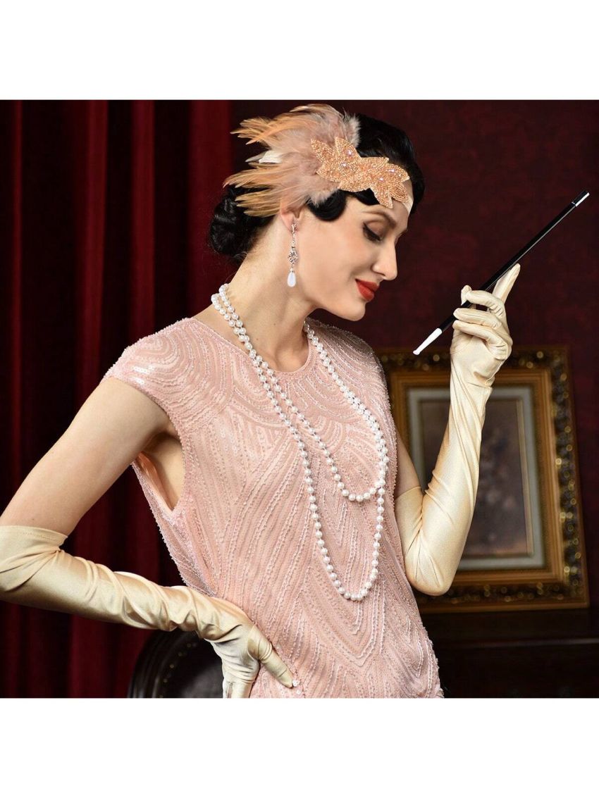 1pair Women's 1920s Single Party Vintage Long Gloves For Halloween, Weddings, Proms And Parties, Gift For Mother And Teacher