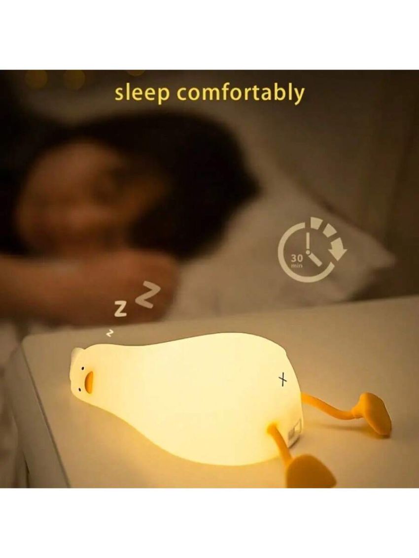 Cute Silicone Duck Night Light, Dimmable Touch Control Rechargeable Beside Nursery Lamp, Squishy Kawaii Stuff Desk Room Decor, Nightlight for Breastfeeding, Toddler, Baby, Kids, Girls Gifts.
