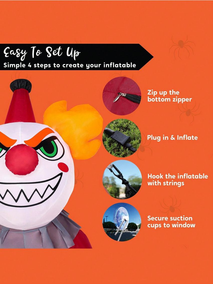 Joiedomi 4.5 FT Halloween Inflatable Ghost Broke Out from Window with Built-in Rotating LED, Blow Up Flying Ghost for Halloween Window Decor, Halloween Outdoor, Yard, Garden, Lawn Party Decoration