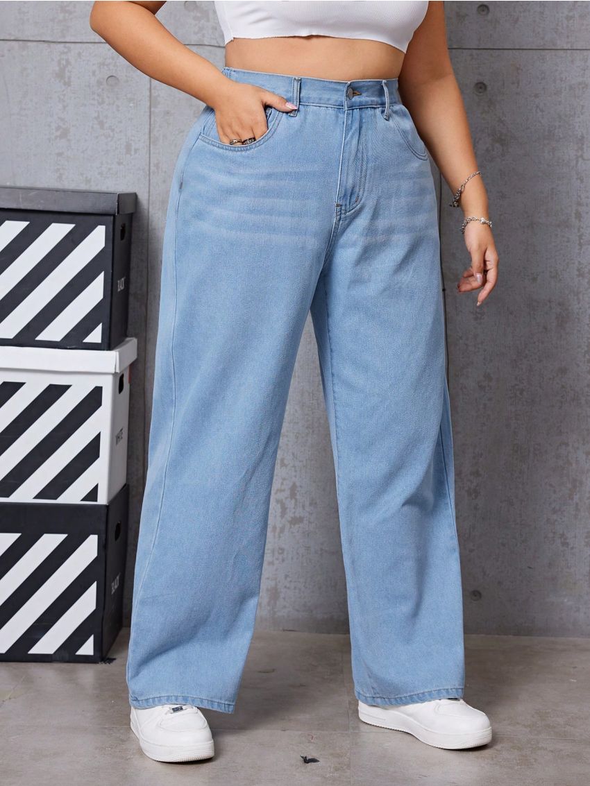 Plus Size Straight Leg Jeans