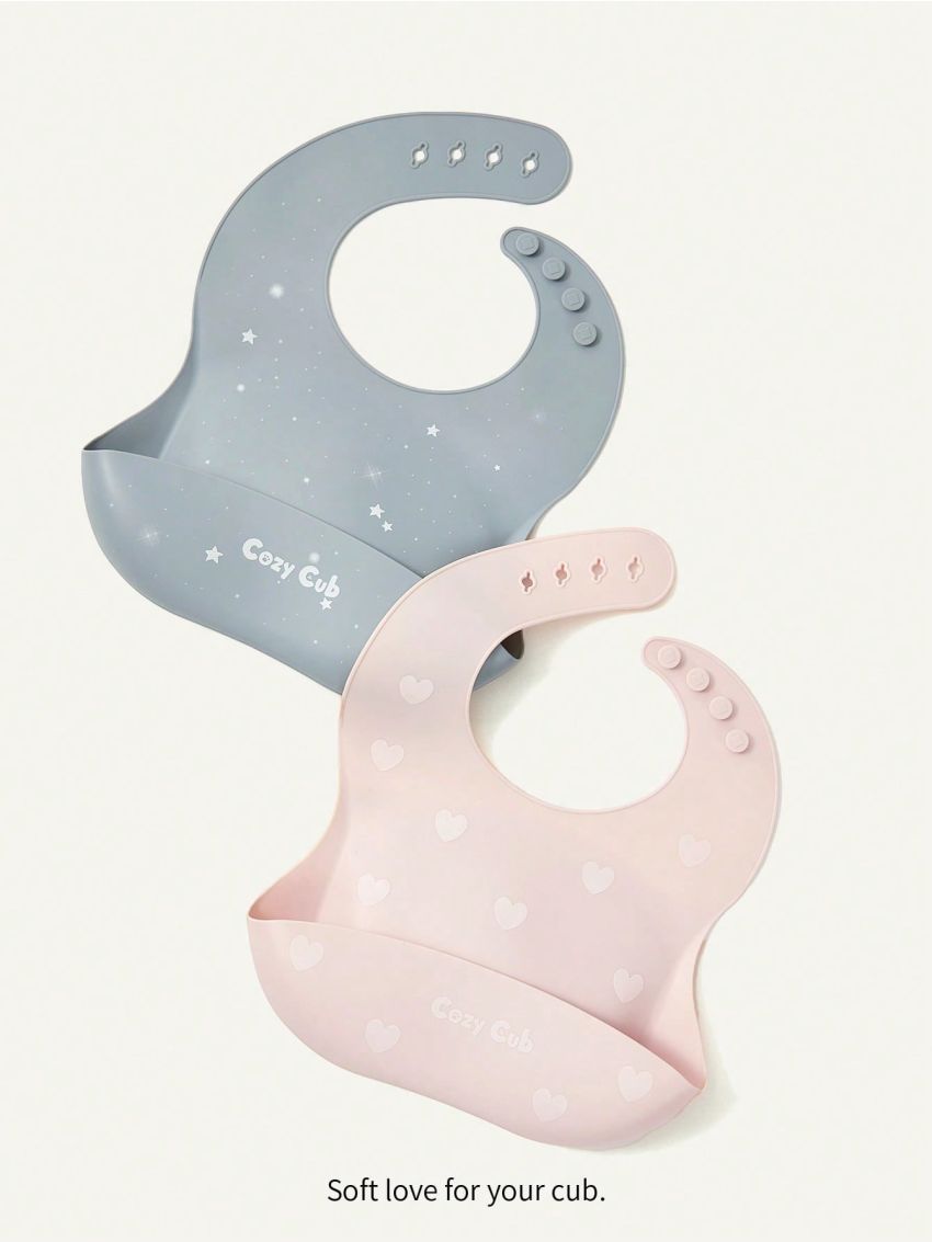 Cozy Cub 2pcs Baby Bib Set, Waterproof And Dirt-proof