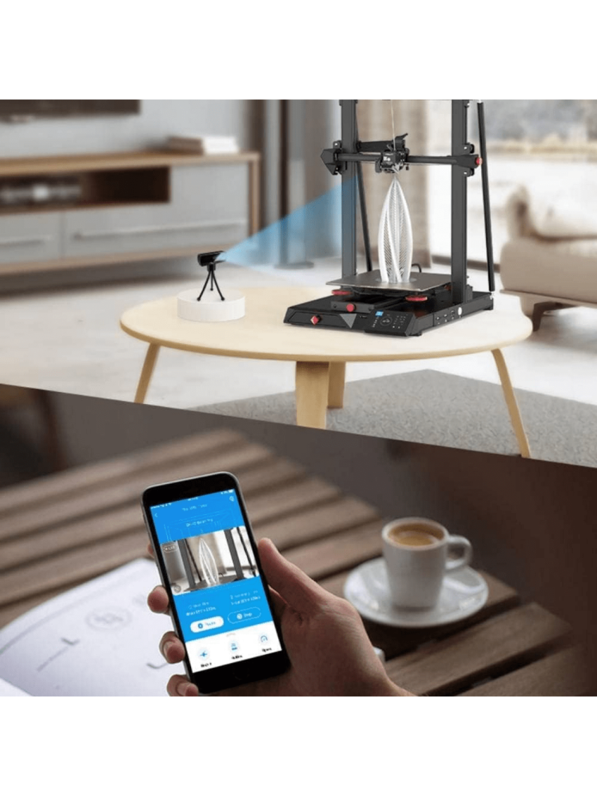 Official Creality CR-10 Smart Pro, Large 3D Printer with HD Camera LED Light and Remote Control, Auto Leveling, Dual Gear Direct Extruder, Flexible PEI Bed for DIY Home and School, 300×300×400mm