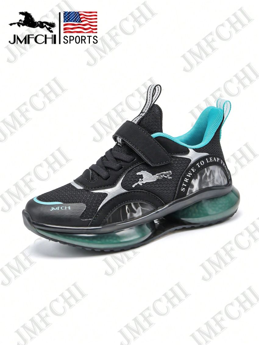 JMFCHI Kids Running Shoes Lightweight Breathable Boys and Girls Athletic Shoes Black and Blue for Little Kids/Toddler