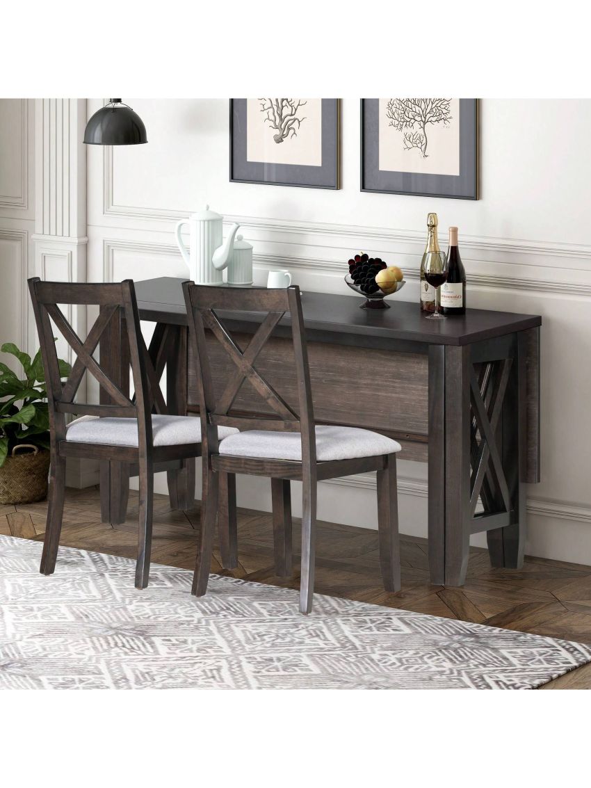 Nestfair 6-Piece Dining Table Set with 4 Chairs and Bench
