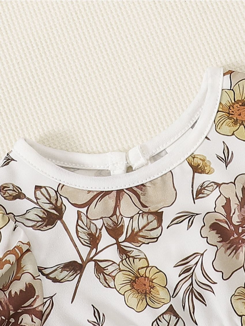 Baby Floral Print Puff Sleeve Dress