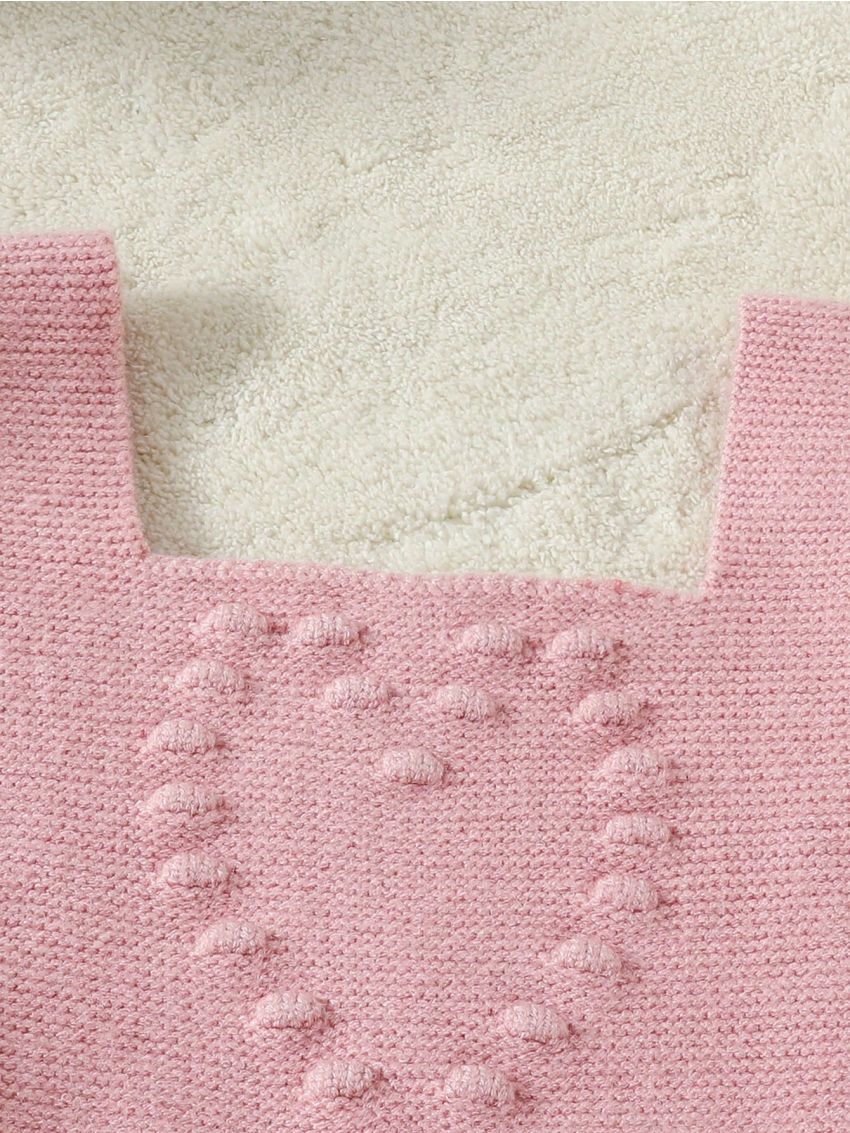 Baby Girls' Solid Color Ruffle Edge Knitted Romper