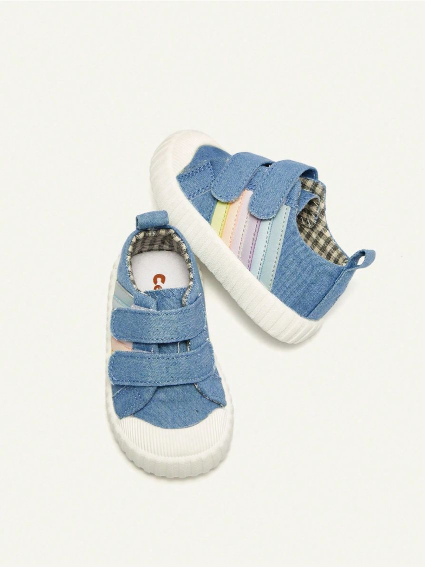 Cozy Cub Girls' Fashionable & Colorful Rainbow Sports Canvas Shoes, Comfortable & Casual