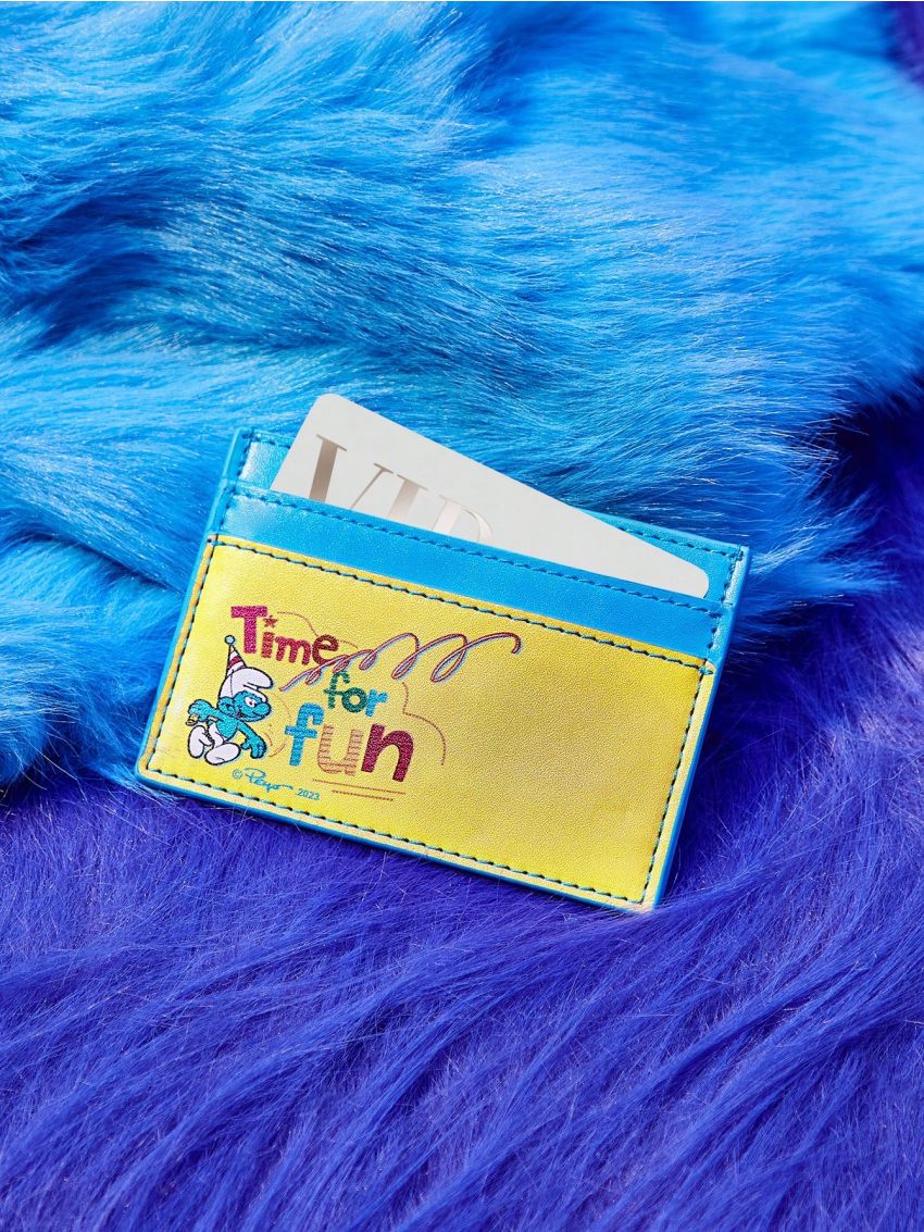 SHEIN X The Smurfs Cute Cartoon Pattern Card Holder